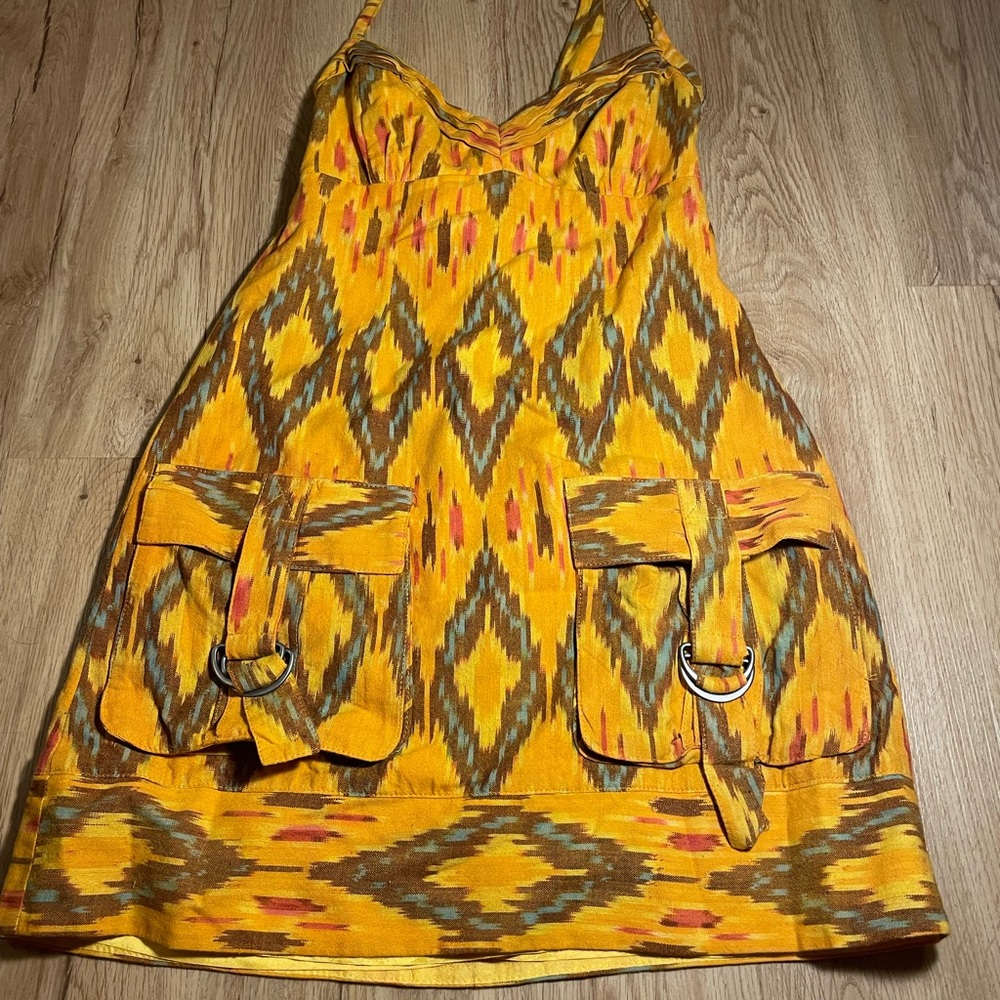 Nanette Lepore Yellow Patterned Mini Dress